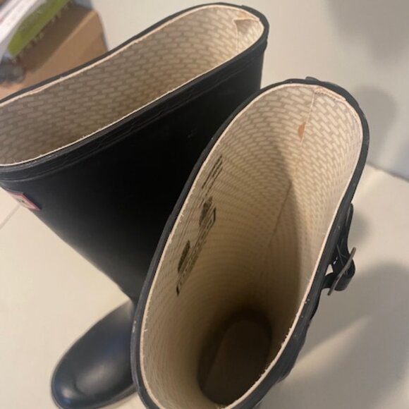 HUNTER BOOT LTD ORIGINAL TALL RAIN BOOTS *WELLIES* MATTE BLACK Size US 6M Preown - Picture 2 of 3